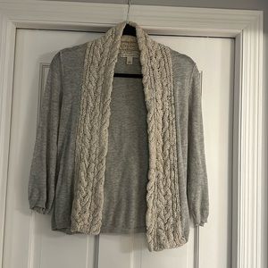Size S Banana Republic 3/4 sleeve Cardigan with Cable Knit Sweater Detailing